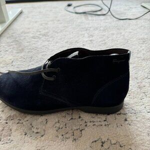 Mens Ferragamo Size 10.5 Suede Ankle Boot Blue